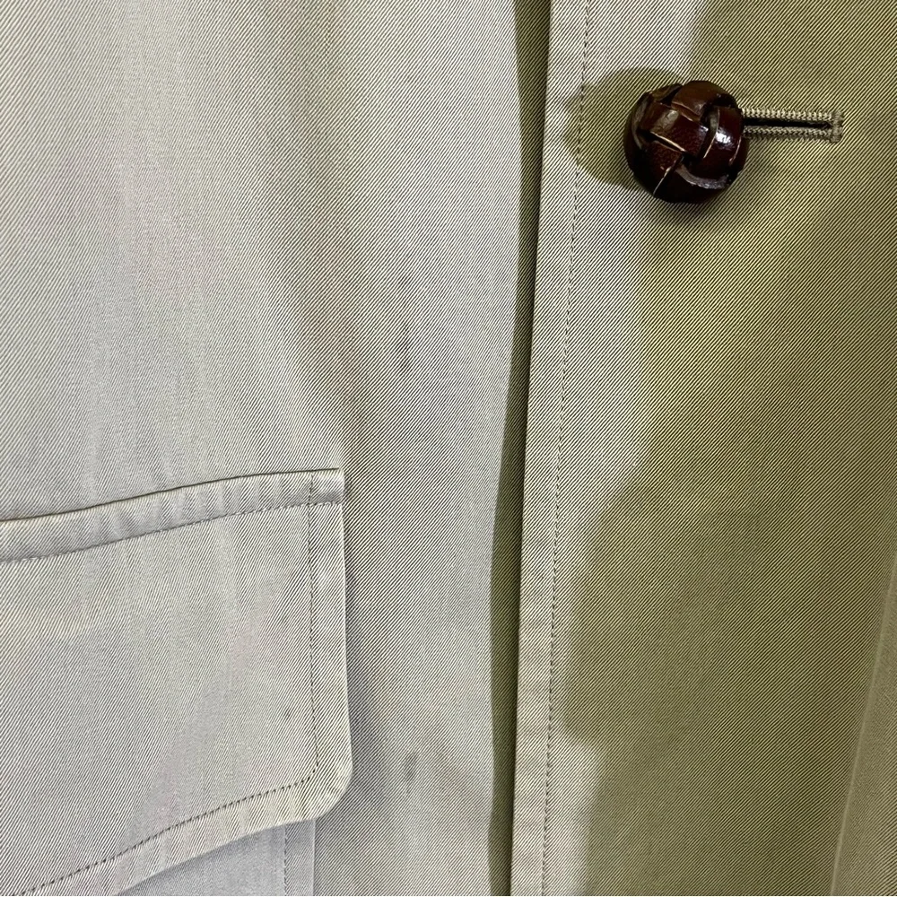 Burberry Prorsum Re-Issued Unisex Waxed Khaki Cotton Gabardine Car Over Coat L - Picture 5 of 11